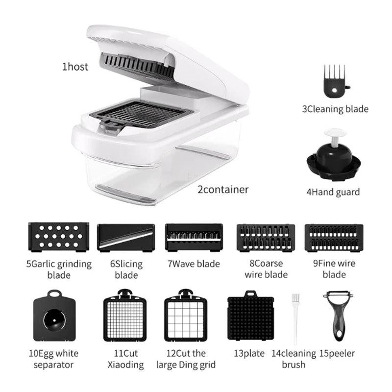 15-in-1 Mandoline Vegetable Chopper – Slice, Dice, Julienne & More