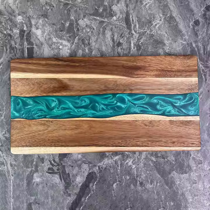 Acacia Wood & Resin Cutting Board – Charcuterie and Kitchen Board, Eco-Friendly, Rectangle