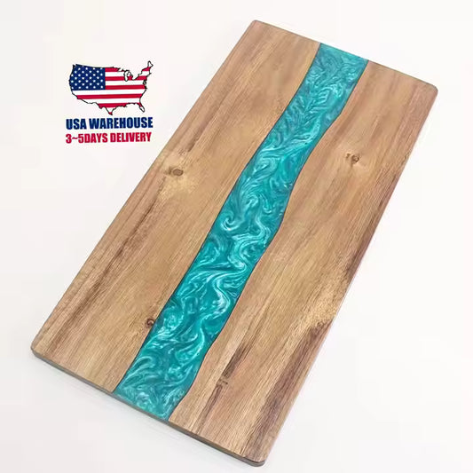 Acacia Wood & Resin Cutting Board – Charcuterie and Kitchen Board, Eco-Friendly, Rectangle
