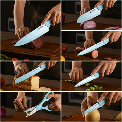 13-Piece Stainless Steel Knife Set with Sheaths