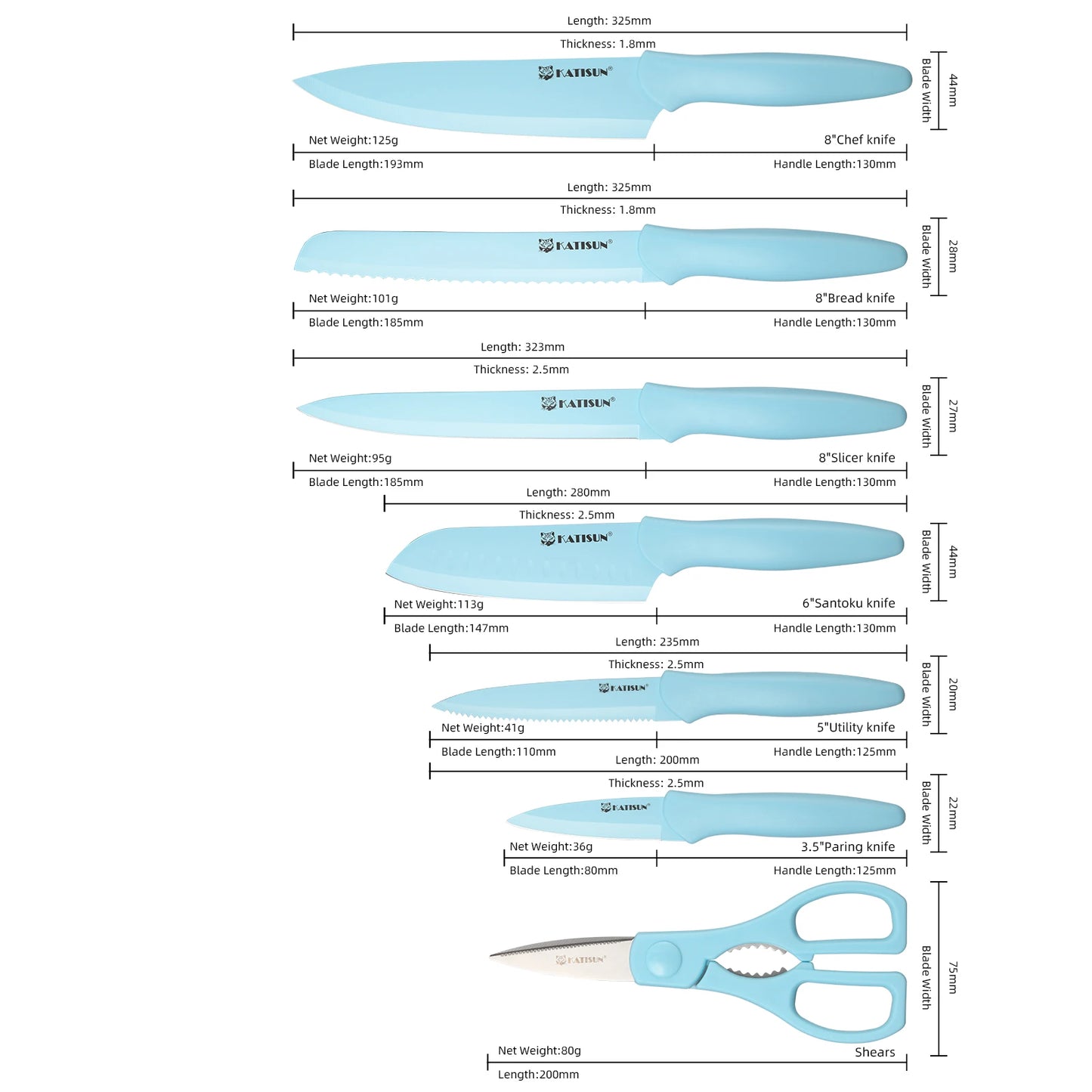 13-Piece Non-Stick Stainless Steel Knife Set – With Sheaths & Scissors | Rust-Resistant & Dishwasher Safe