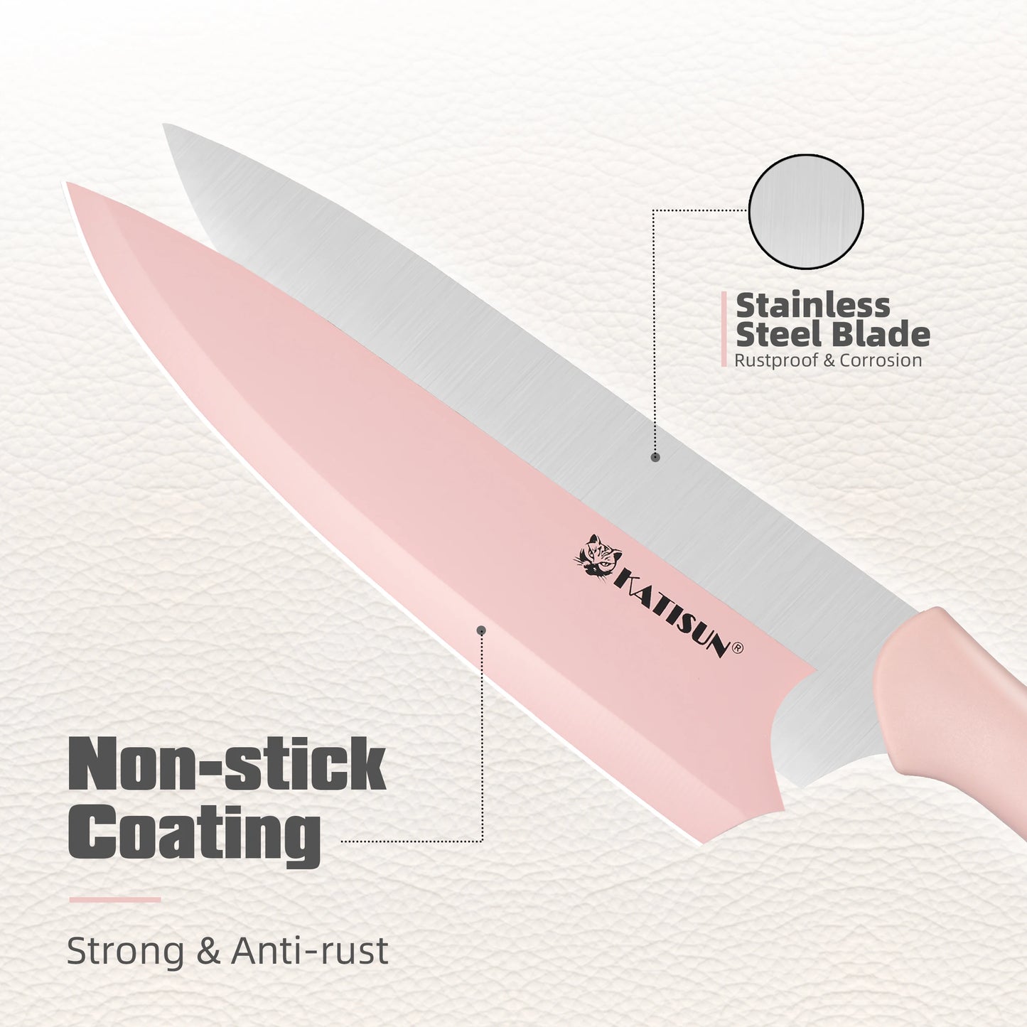14-Piece Pink Kitchen Knife Set – High Carbon Stainless Steel Blades with Wooden Stand & Scissors