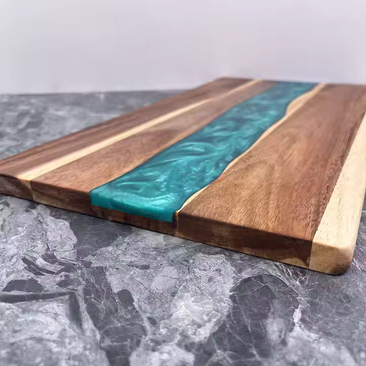 Acacia Wood & Resin Cutting Board – Charcuterie and Kitchen Board, Eco-Friendly, Rectangle