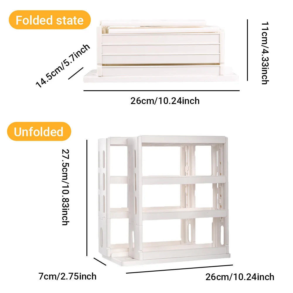 4-Layer Foldable Spice Rack – Space-Saving Kitchen Organizer
