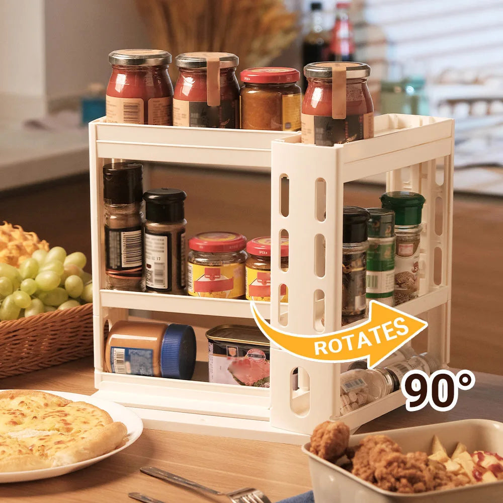 4-Layer Foldable Spice Rack – Space-Saving Kitchen Organizer
