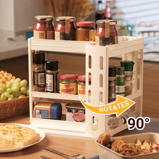 4-Layer Foldable Spice Rack – Space-Saving Kitchen Organizer