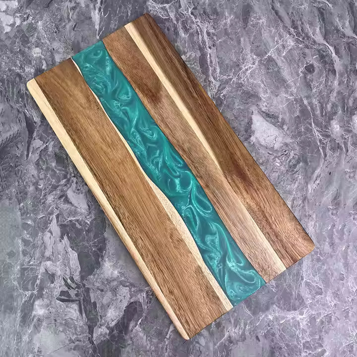 Acacia Wood & Resin Cutting Board – Charcuterie and Kitchen Board, Eco-Friendly, Rectangle