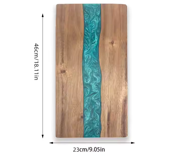Acacia Wood & Resin Cutting Board – Charcuterie and Kitchen Board, Eco-Friendly, Rectangle