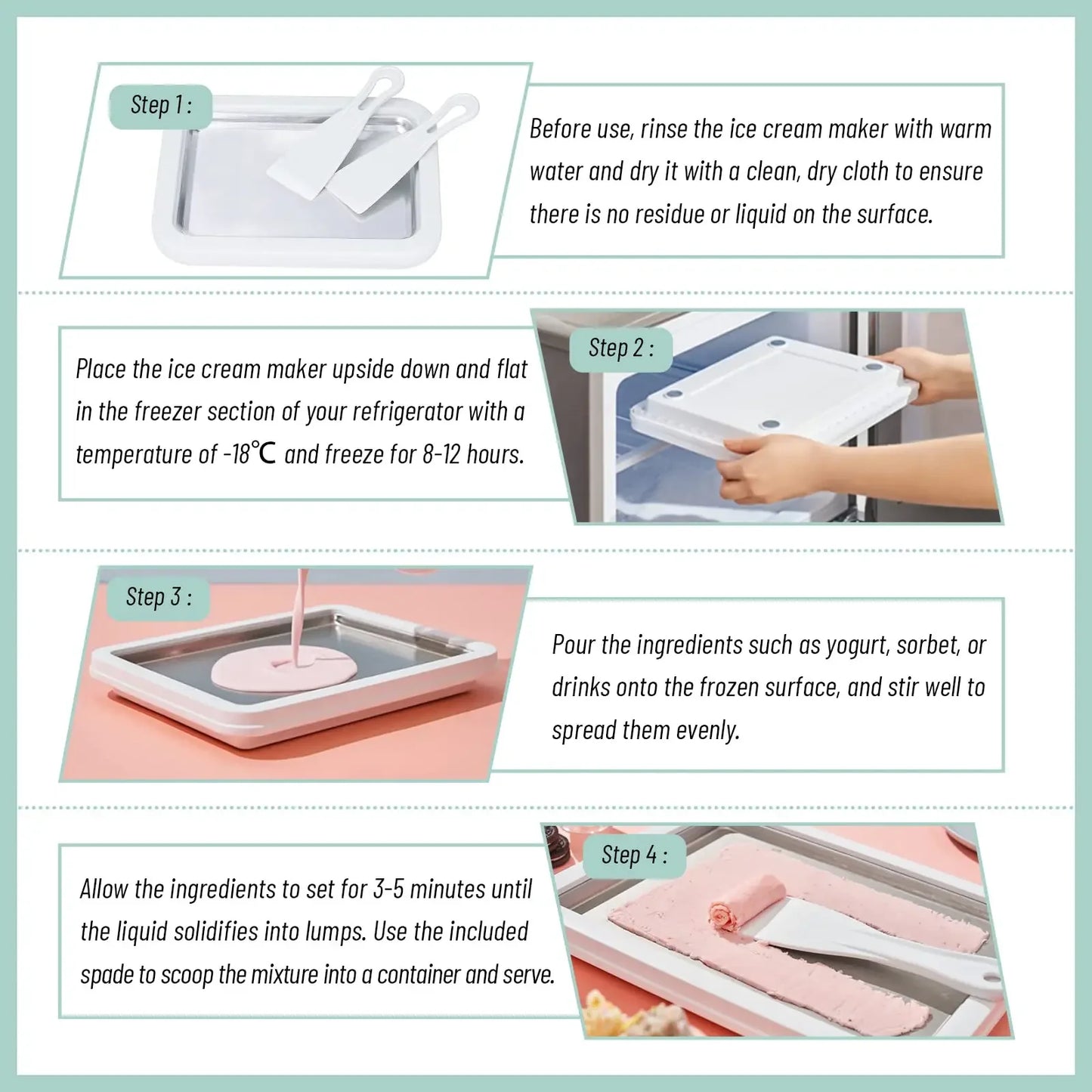 Rolled Ice Cream Maker Pan